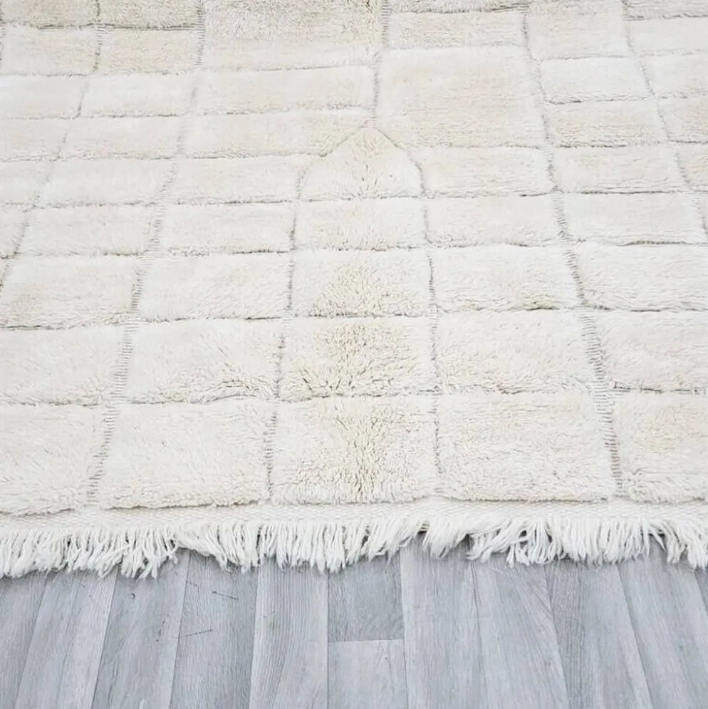 Grand tapis bérbere en laine pure traditionnelle artisanale taille 3/4 m