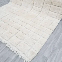 Grand tapis bérbere en laine pure traditionnelle artisanale taille 3/4 m