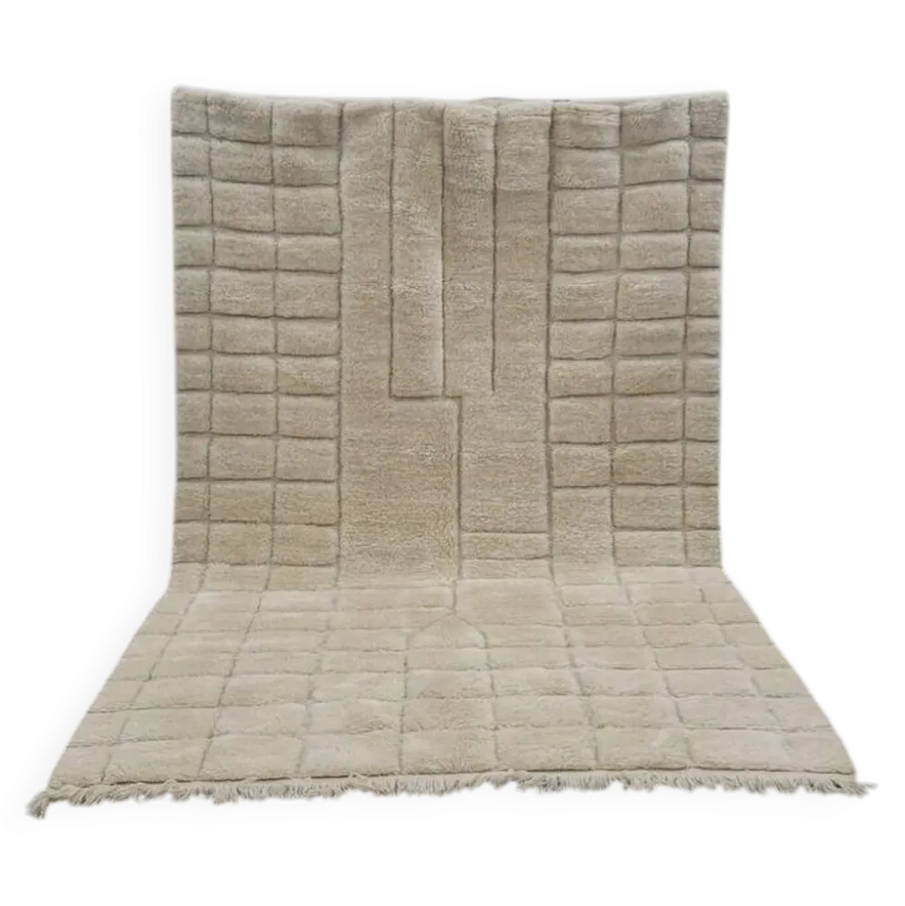 Grand tapis bérbere en laine pure traditionnelle artisanale taille 3/4 m