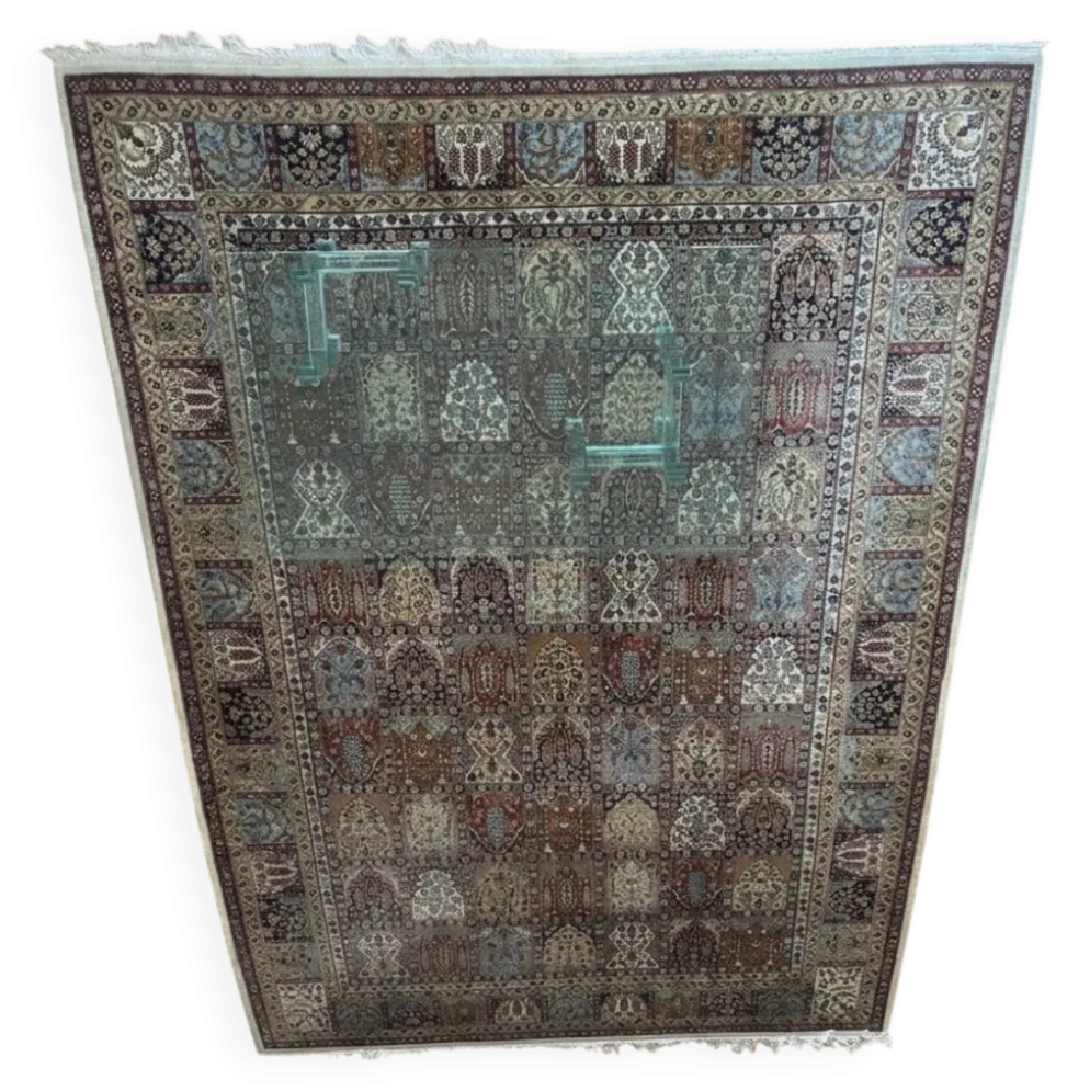 Grand tapis d'Orient fait main en Roumanie — Modèle Flora à panneaux —