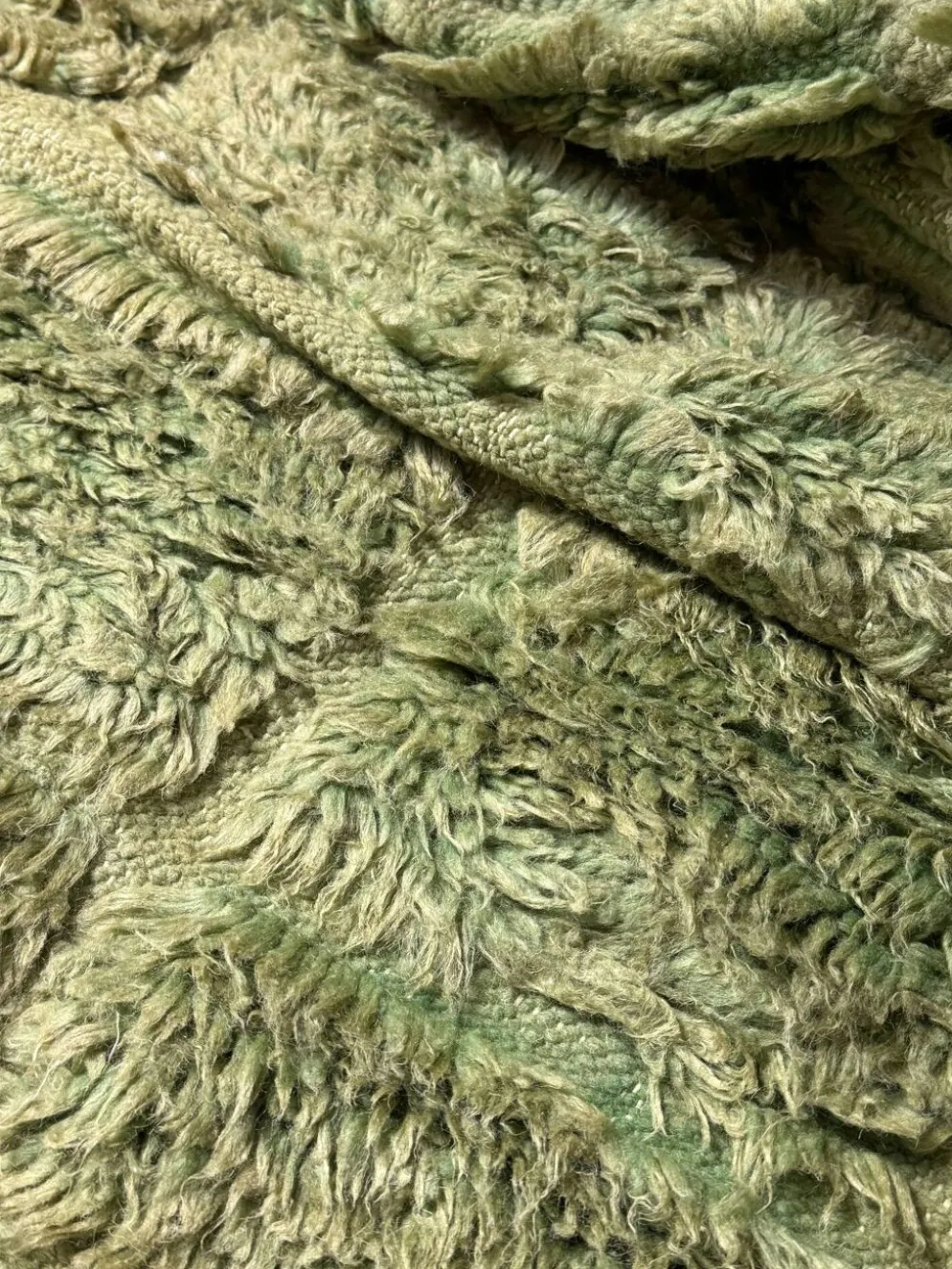 grand tapis mrirt berbere ancien vert / beige, 2m90 x 1m95