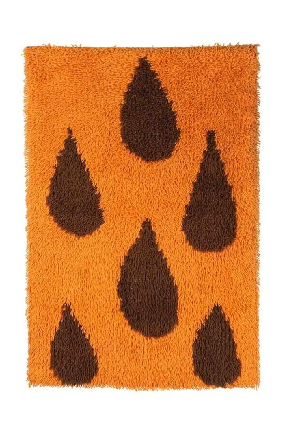 Grand tapis mural en laine danois des années 70 avec motif de goutte.