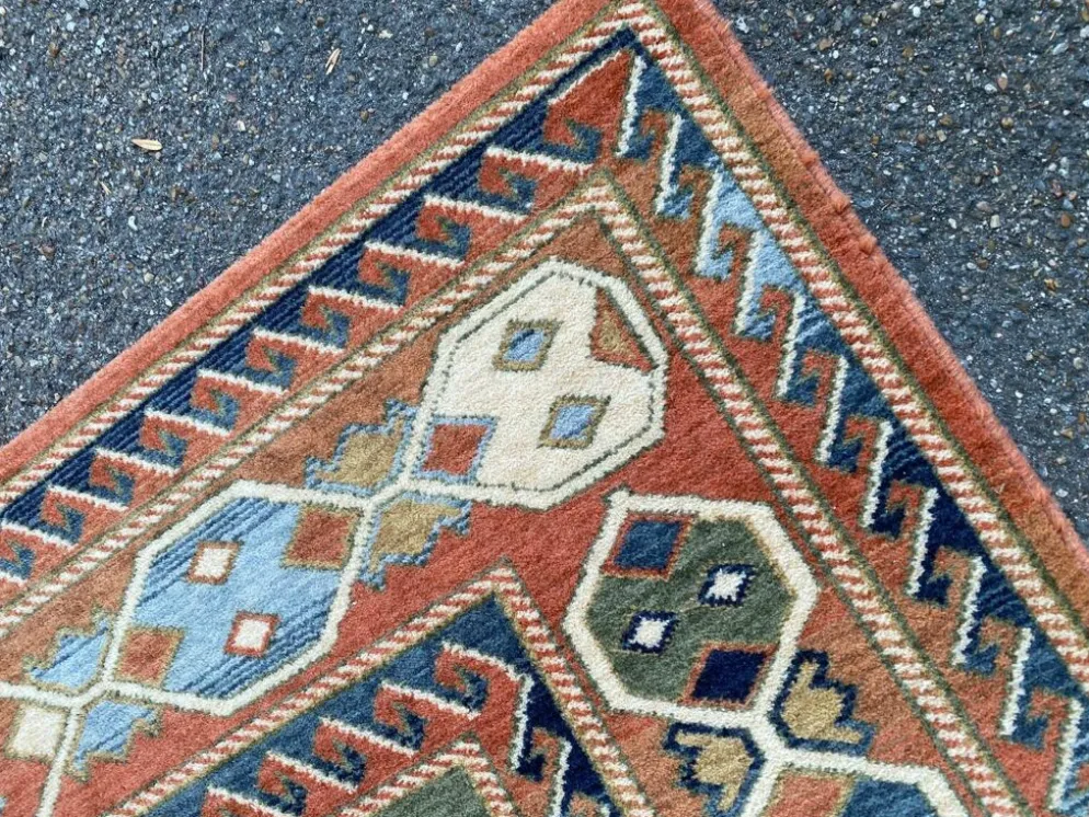 Grand tapis oriental en laine à motifs géométriques terracotta 200x300cm