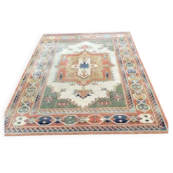 Grand tapis oriental en laine à motifs géométriques terracotta 200x300cm