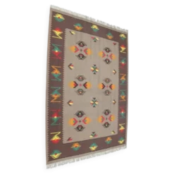 Grand tapis ou kilim indien de style, années 1960