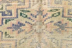 Grand Tapis Oushak Vintage, Laine Fait Main, Pêche et Bleu, 194x267 Cm