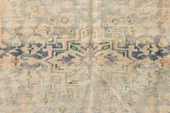Grand Tapis Oushak Vintage, Laine Fait Main, Pêche et Bleu, 194x267 Cm