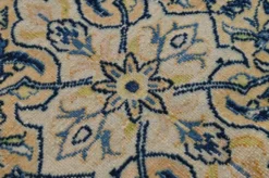 Grand tapis persan vintage bleu marine à médaillon, noué main, 285 x 399 cm