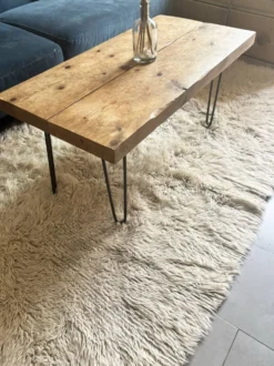 Grand tapis vintage 100 % pur laine Flokati à poil long des années 60-70