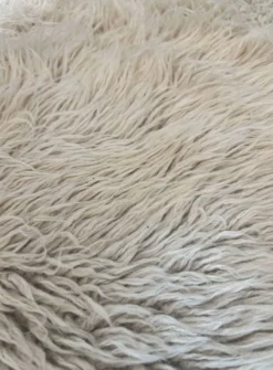 Grand tapis vintage 100 % pur laine Flokati à poil long des années 60-70