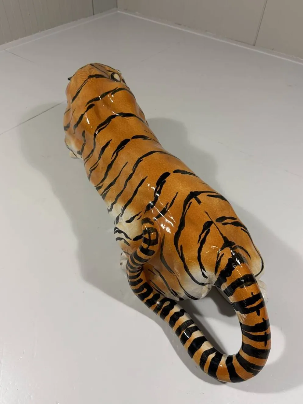 Grand tigre en céramique italienne des années 1970