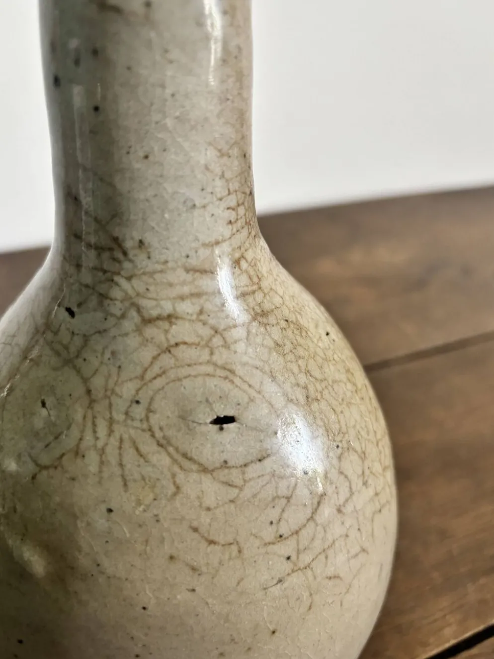 Grand vase soliflore en grès vintage