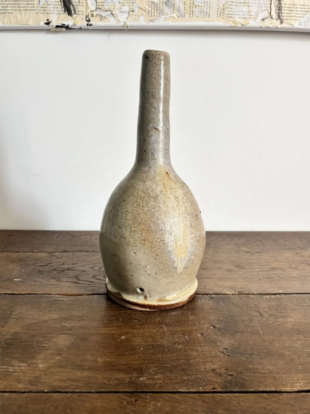 Grand vase soliflore en grès vintage
