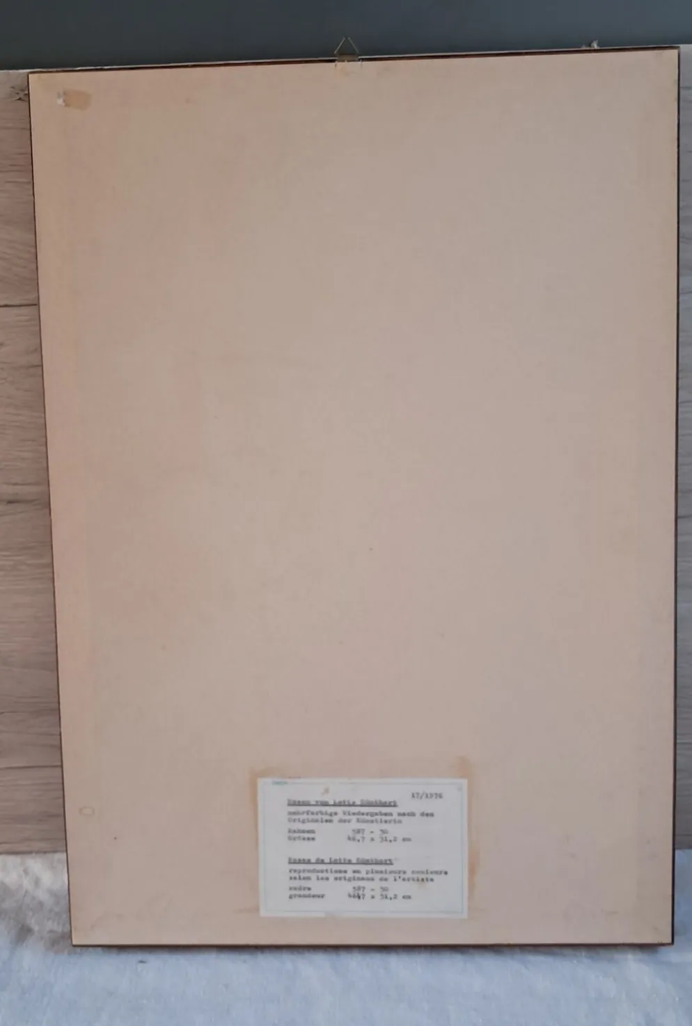 Gravure botanique encadrée — Rose Montezuma par Lotte Günthart, 1976