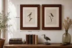 Gravures ornithologiques Audebert & Vieillot 1802 encadrées 50x40 cm