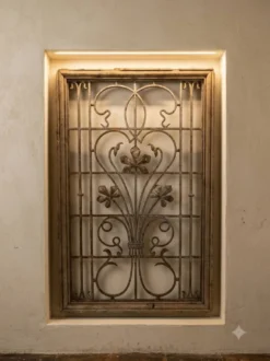 Grille en fonte art nouveau années 1900