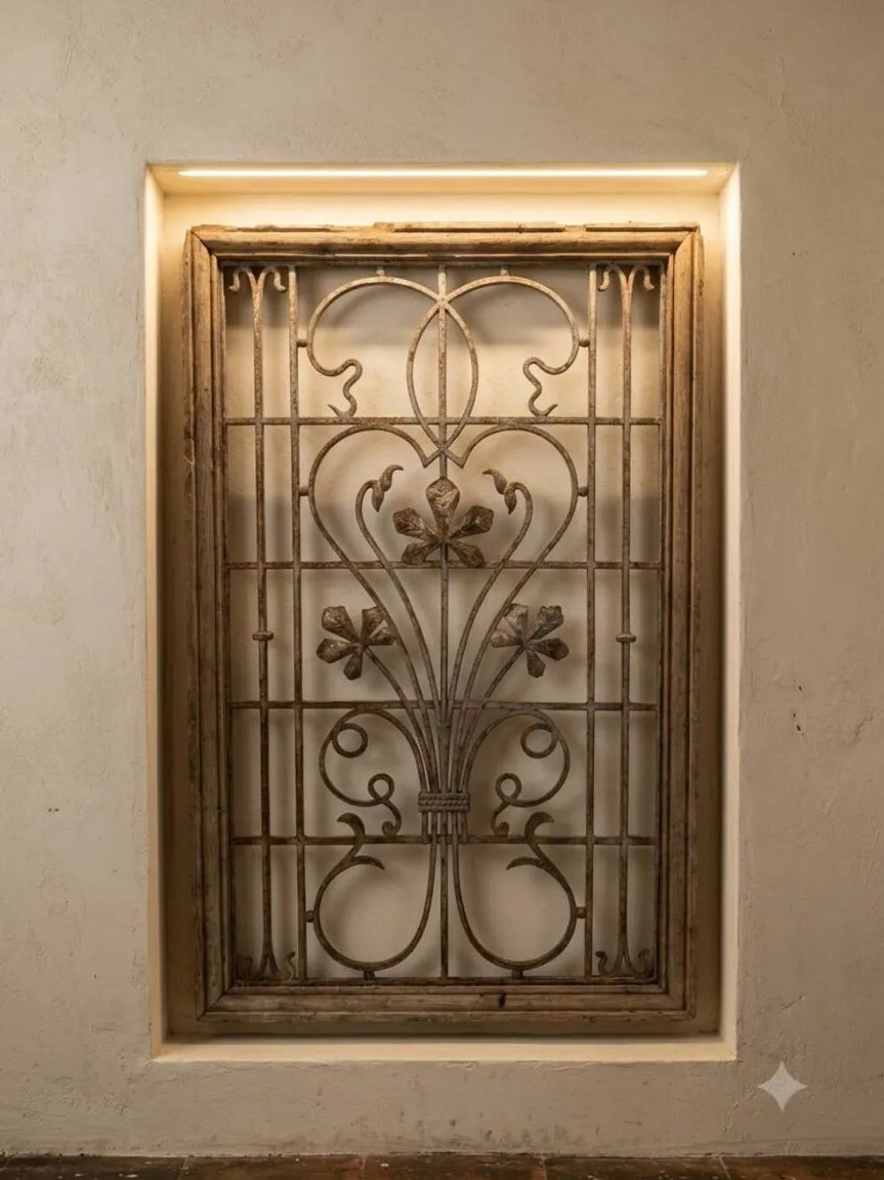 Grille en fonte art nouveau années 1900
