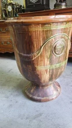Gros pot de fleurs en terre cuite vernissee boisset anduze 2002