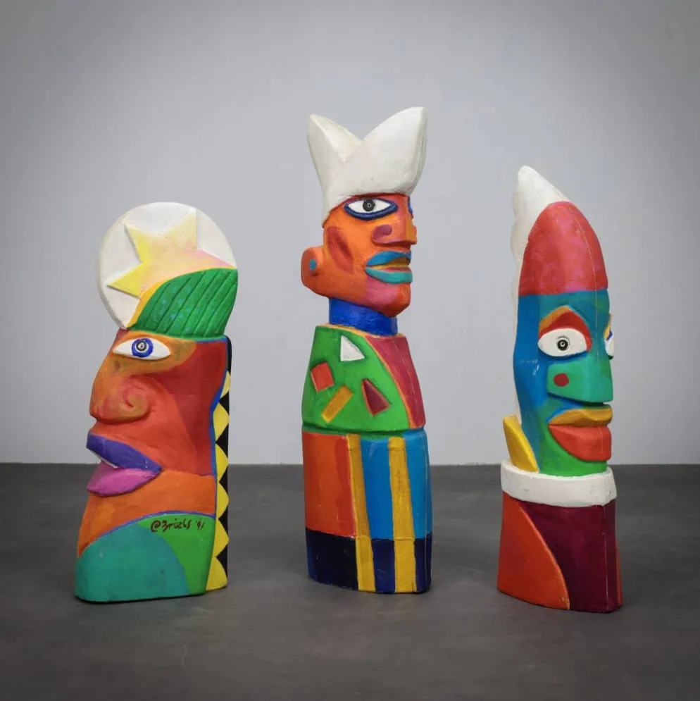 Groupe de sculptures uniques et vibrantes par Clemens Briels, Pays-Bas, années 1990.
