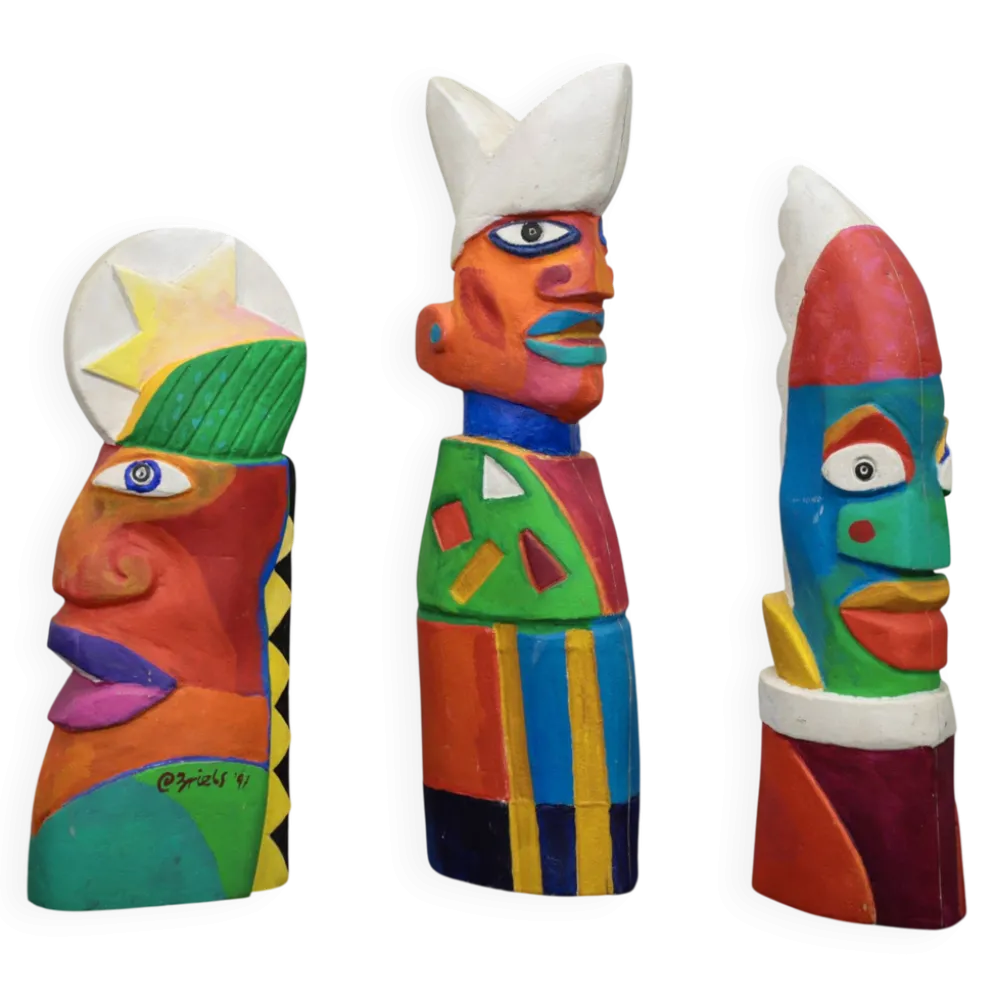 Groupe de sculptures uniques et vibrantes par Clemens Briels, Pays-Bas, années 1990.