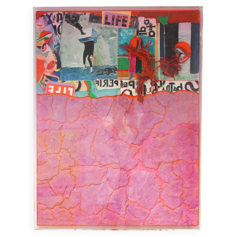Guido Coletti : Collage Technique Mixte (années 70/80) - Italien, Plexi