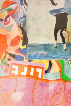 Guido Coletti : Collage Technique Mixte (années 70/80) - Italien, Plexi