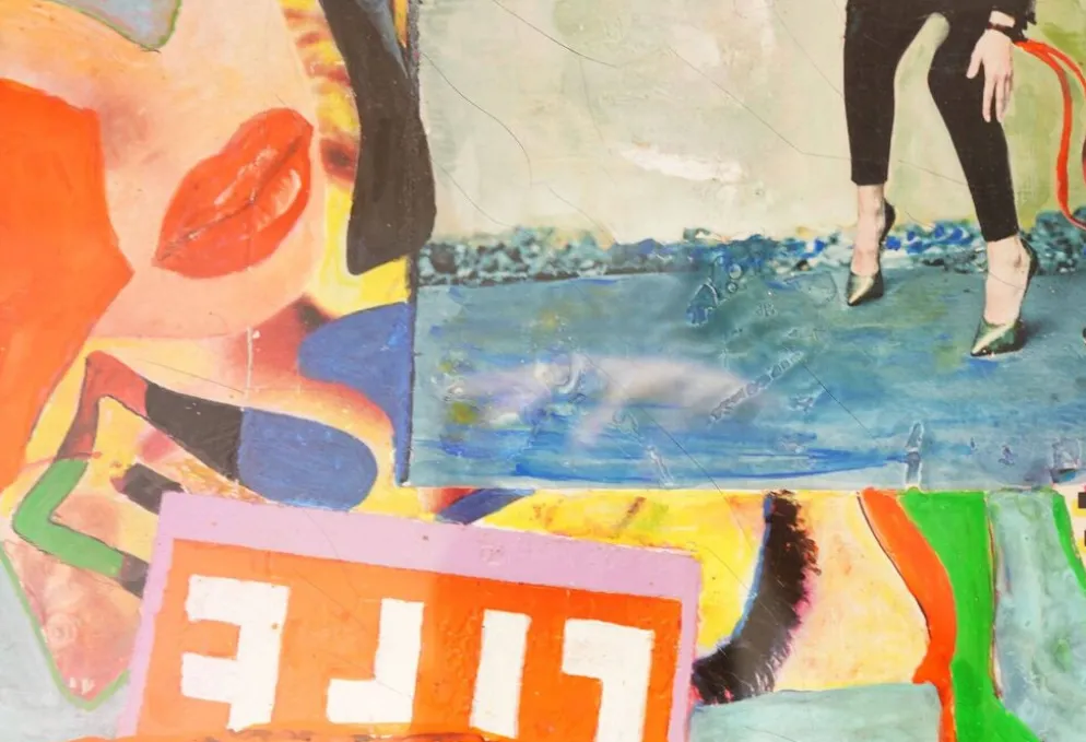 Guido Coletti : Collage Technique Mixte (années 70/80) - Italien, Plexi