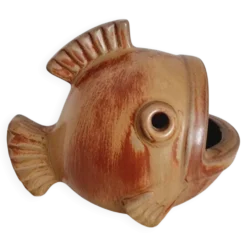 Gunnar Nylund, sculpture/vase/bol en céramique en forme de poisson, scandinave moderne