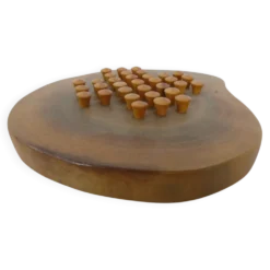 Handcrafted Wooden Solitaire Game, Germany, 1970s