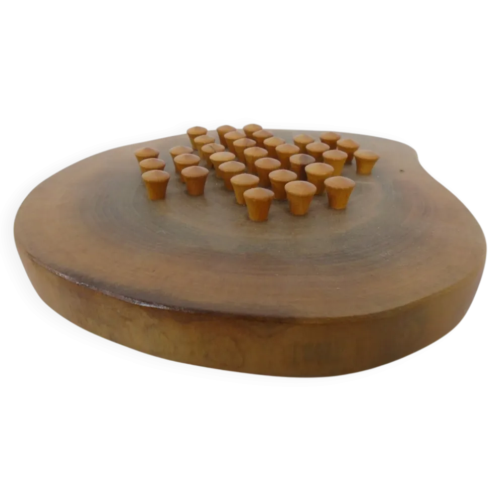 Handcrafted Wooden Solitaire Game, Germany, 1970s