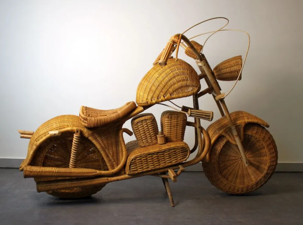 Harley Davidson en rotin, Tom Dixon, 90