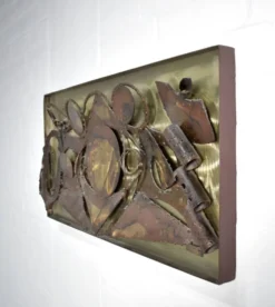 Henrik Horst Brutaliste sculpture murale en métal brutaliste des années 1970 danoise