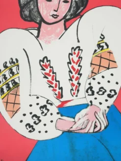 Henri matisse : la blouse roumaine, lithographie signée