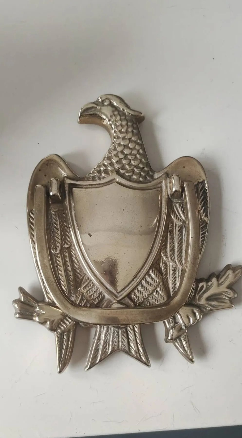 Heurtoir de Porte/Aigle royal Américain. En laiton massif. Dim 15 x 10