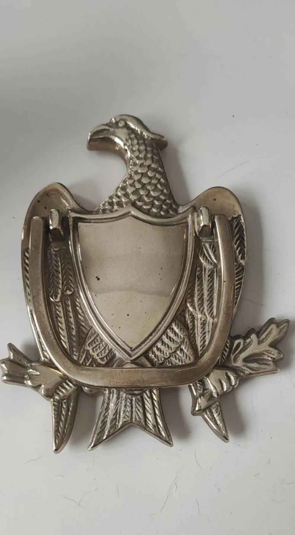 Heurtoir de Porte/Aigle royal Américain. En laiton massif. Dim 15 x 10