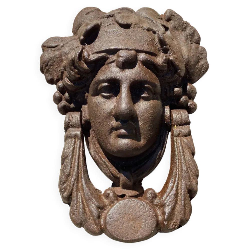 Heurtoir de porte en fonte portrait féminin classique