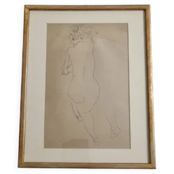 Héliogravure d’après Raoul Dufy étude de nu. Impression ancienne, 43x34 cm