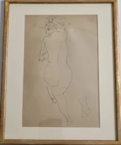 Héliogravure d’après Raoul Dufy étude de nu. Impression ancienne, 43x34 cm
