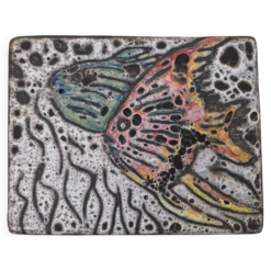 Honoré Camos céramique signée Poisson Vallauris écume