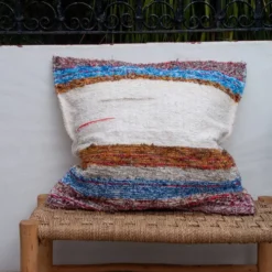 Housse de cousin artisanale tissé main en coton recyclé