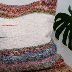 Housse de cousin artisanale tissé main en coton recyclé