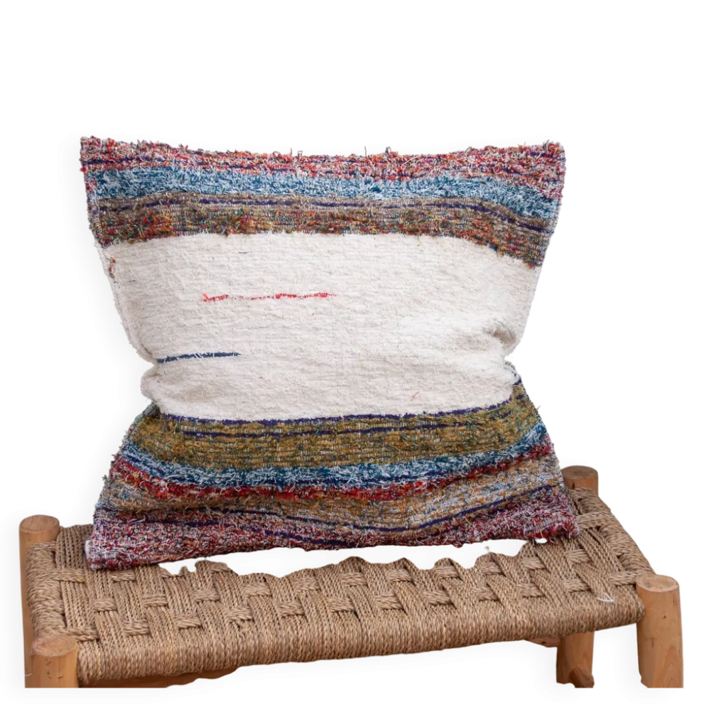 Housse de cousin artisanale tissé main en coton recyclé