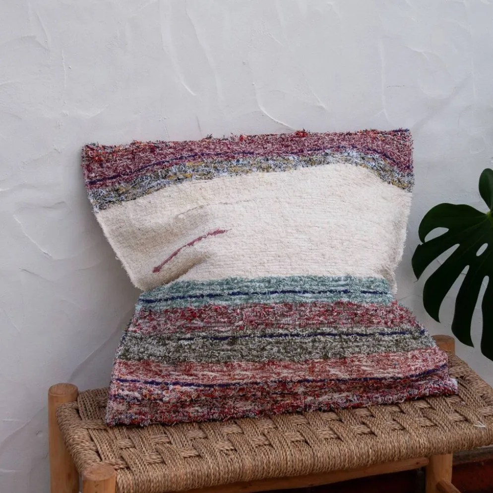 Housse de cousin artisanale tissé main en coton recyclé