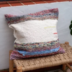 Housse de cousin artisanale tissé main en coton recyclé