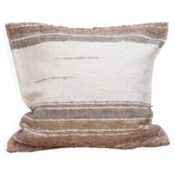 Housse de cousin beige - artisanale tissé main en coton recyclé
