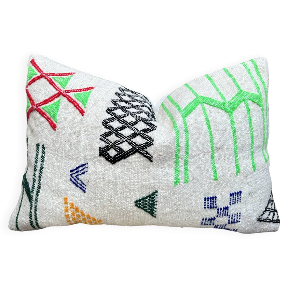 Housse de coussin artisanale marocaine en laine berbère