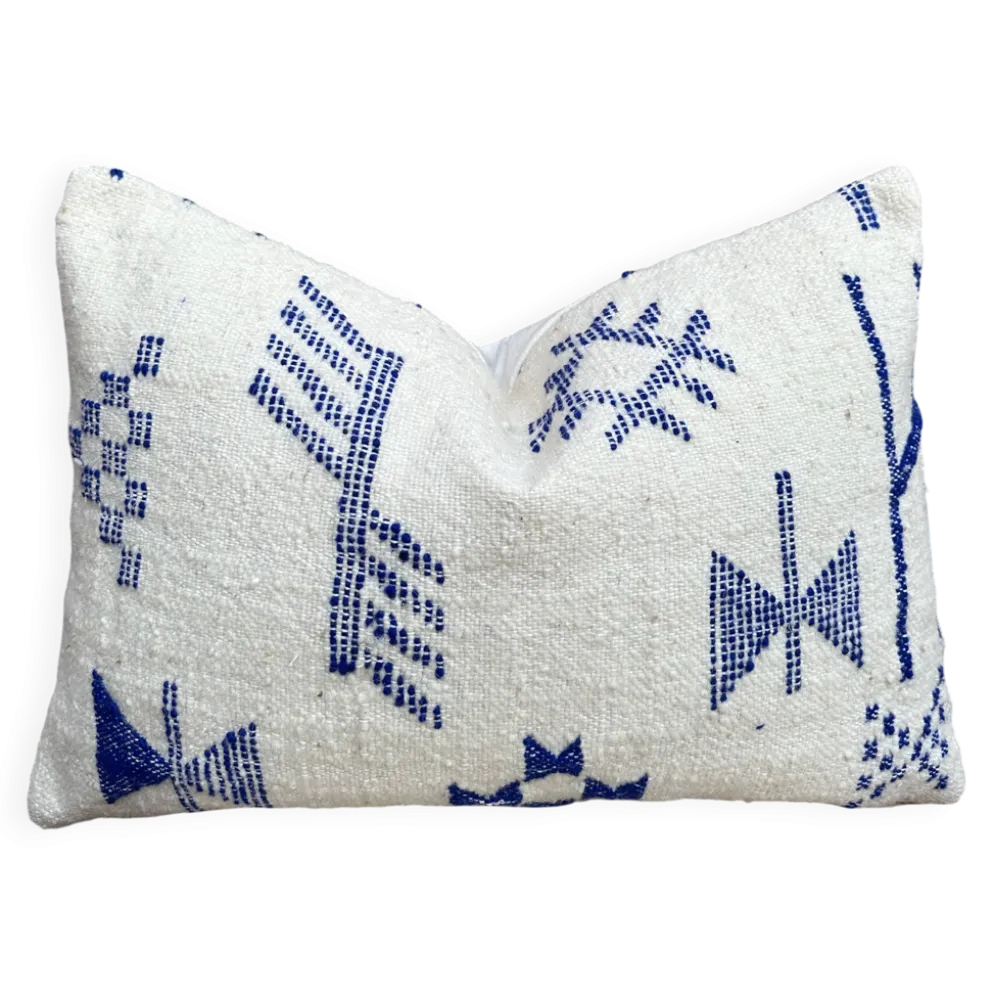 Housse de coussin artisanale en laine berbère, coussin Kilim marocain