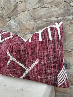 Housse de coussin artisanale en laine berbère : Coussin Kilim marocain
