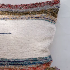 Housse de coussin artisanale en coton recyclé tissé main