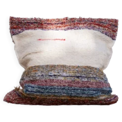 Housse de coussin artisanale en coton recyclé tissé main